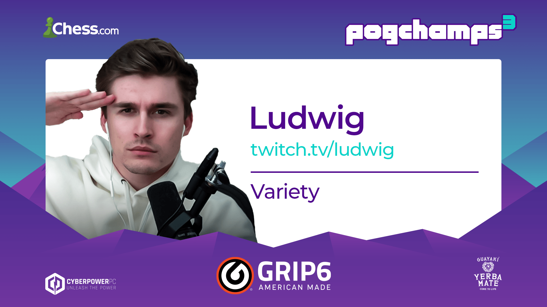 Ludwig official PogChamps 3 player graphic from Chess.com